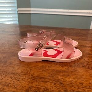 Mini Melissa Mar Sandal Jelly Pop Kids size 4 pink heart strappy